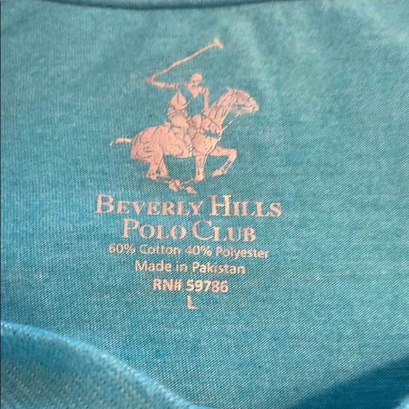 Beverly Hills Polo Club Turquoise Blue Short Sleeve Tees - Picture 4 of 4